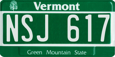 VT license plate NSJ617