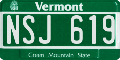 VT license plate NSJ619