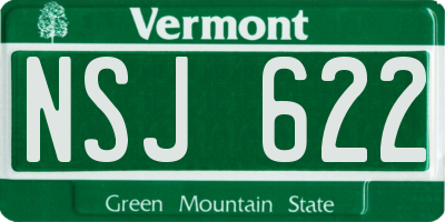VT license plate NSJ622