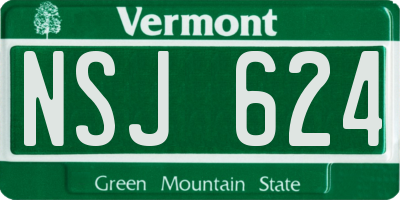 VT license plate NSJ624
