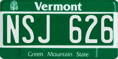 VT license plate NSJ626