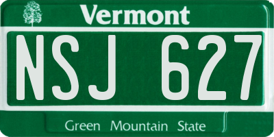 VT license plate NSJ627