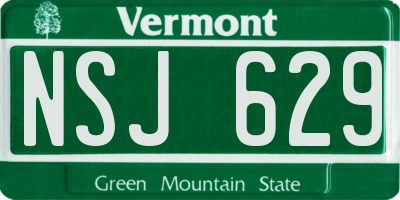 VT license plate NSJ629