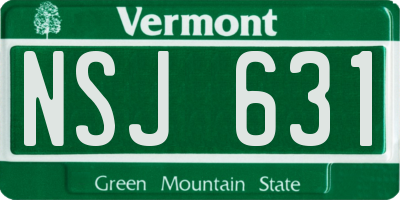 VT license plate NSJ631