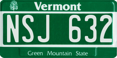 VT license plate NSJ632