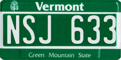 VT license plate NSJ633