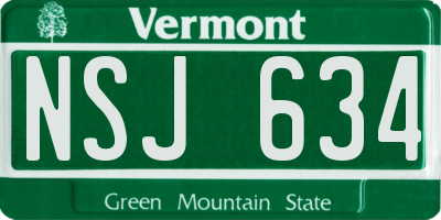 VT license plate NSJ634