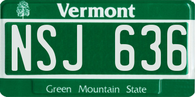 VT license plate NSJ636