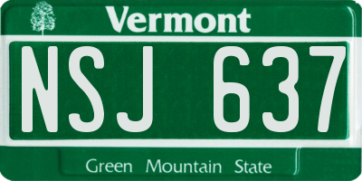 VT license plate NSJ637