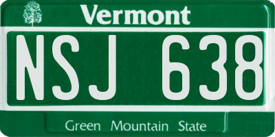 VT license plate NSJ638