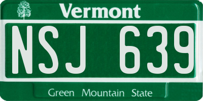 VT license plate NSJ639