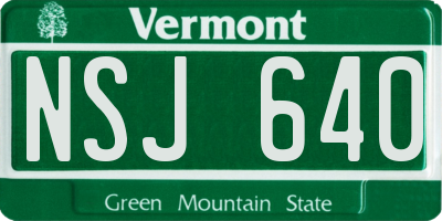 VT license plate NSJ640