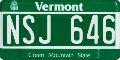 VT license plate NSJ646