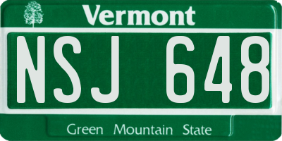 VT license plate NSJ648