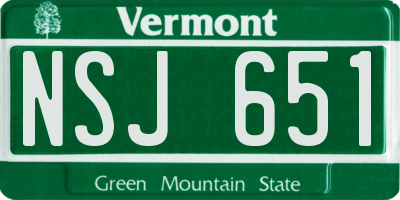 VT license plate NSJ651