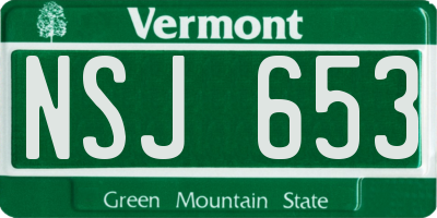 VT license plate NSJ653
