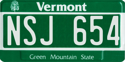 VT license plate NSJ654