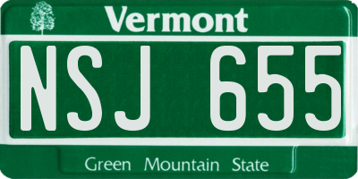 VT license plate NSJ655