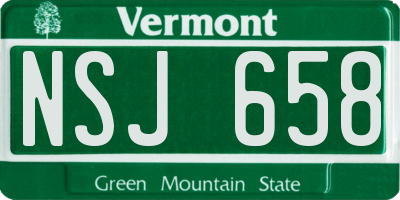 VT license plate NSJ658