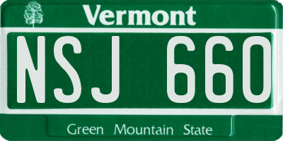 VT license plate NSJ660