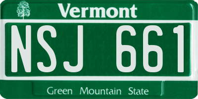 VT license plate NSJ661