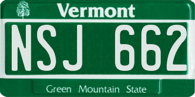 VT license plate NSJ662