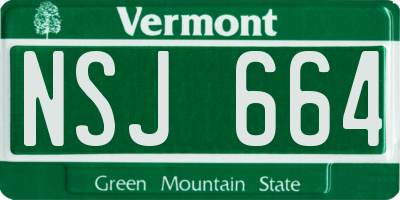 VT license plate NSJ664