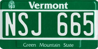 VT license plate NSJ665