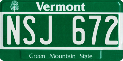 VT license plate NSJ672
