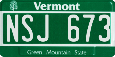 VT license plate NSJ673