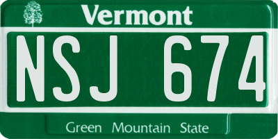 VT license plate NSJ674