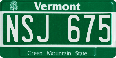 VT license plate NSJ675