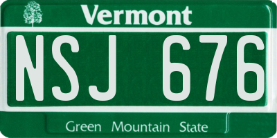 VT license plate NSJ676