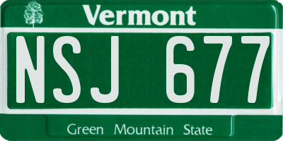 VT license plate NSJ677