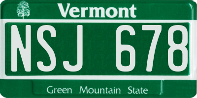 VT license plate NSJ678
