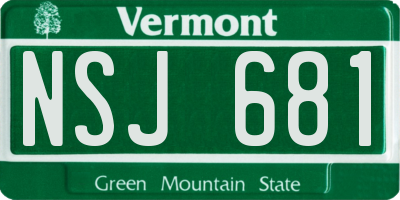 VT license plate NSJ681