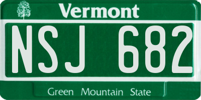 VT license plate NSJ682