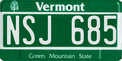 VT license plate NSJ685