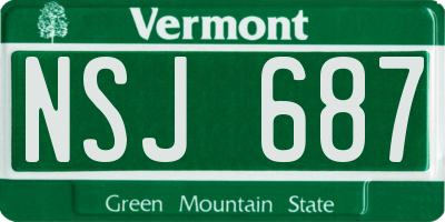 VT license plate NSJ687