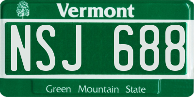 VT license plate NSJ688