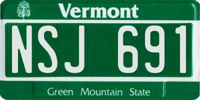 VT license plate NSJ691