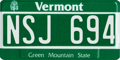 VT license plate NSJ694