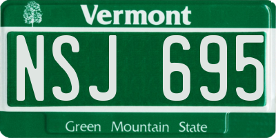 VT license plate NSJ695