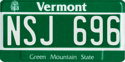 VT license plate NSJ696
