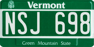 VT license plate NSJ698