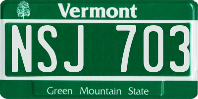 VT license plate NSJ703