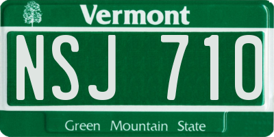VT license plate NSJ710