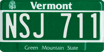 VT license plate NSJ711