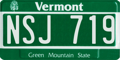 VT license plate NSJ719
