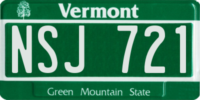 VT license plate NSJ721